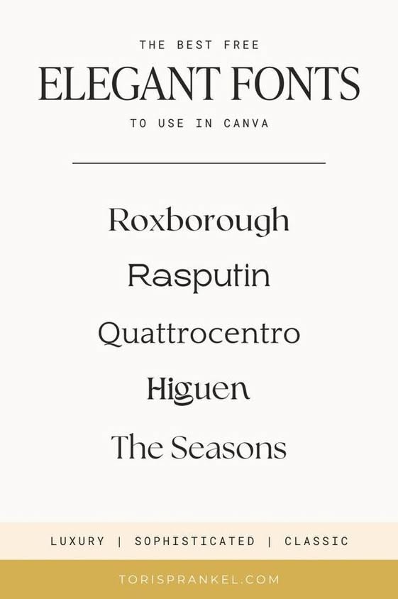 The Best Elegant Fonts in Canva | Free Canva
