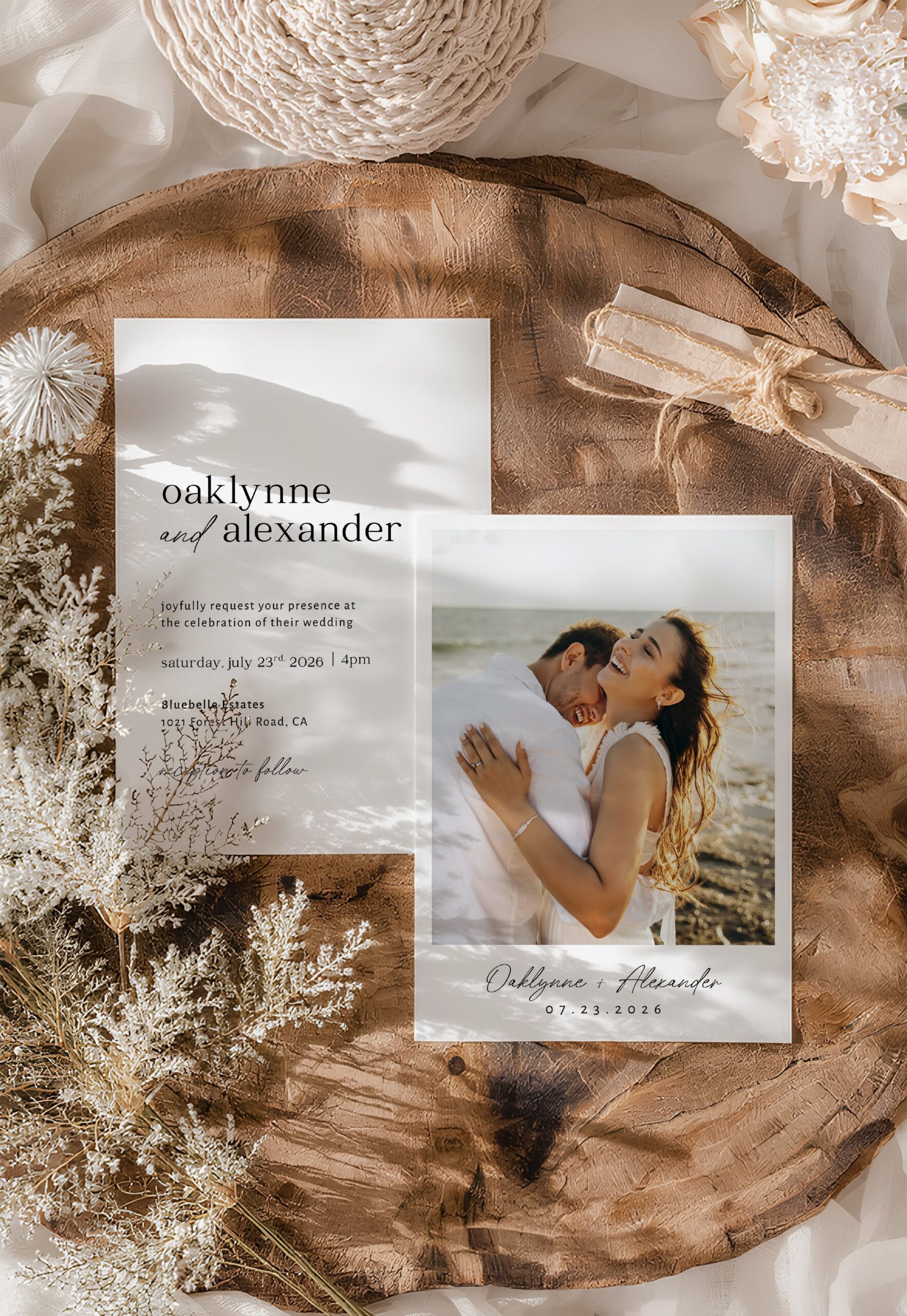 Photo Wedding Invitation Template Canva, Simple Elegant Wedding Invitation With Photo