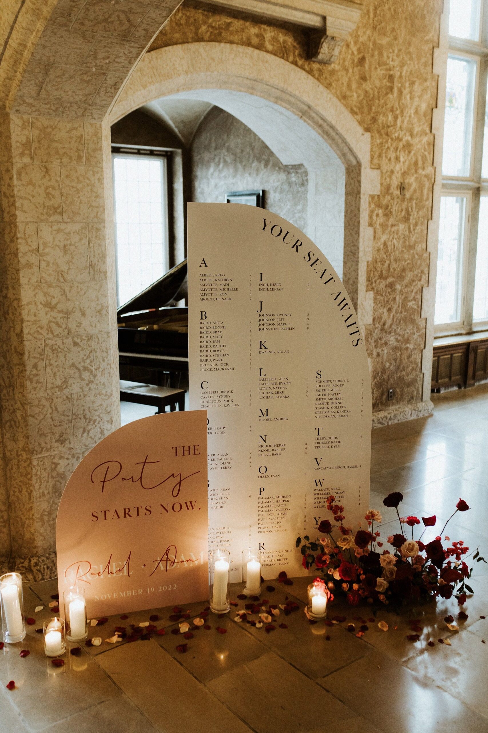 Digital Modern Wedding Welcome and Seating Chart Sign — DIGITAL FILE//Double Arched Welcome and Seating Signs