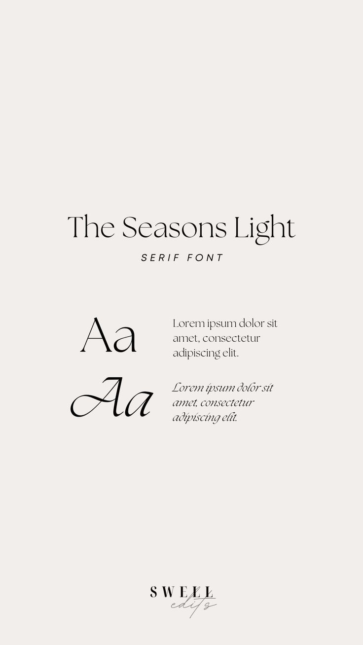 Serif Font — The Seasons Light