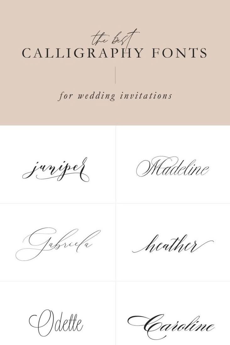 The Best Calligraphy Fonts for Wedding Invitations | Pipkin Paper Company