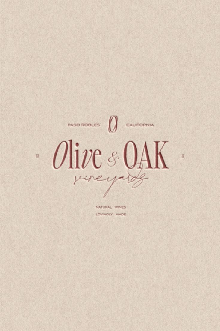 Elegant, Rustic, Timeless Branding for Olive & Oak, A Natural Vineyard