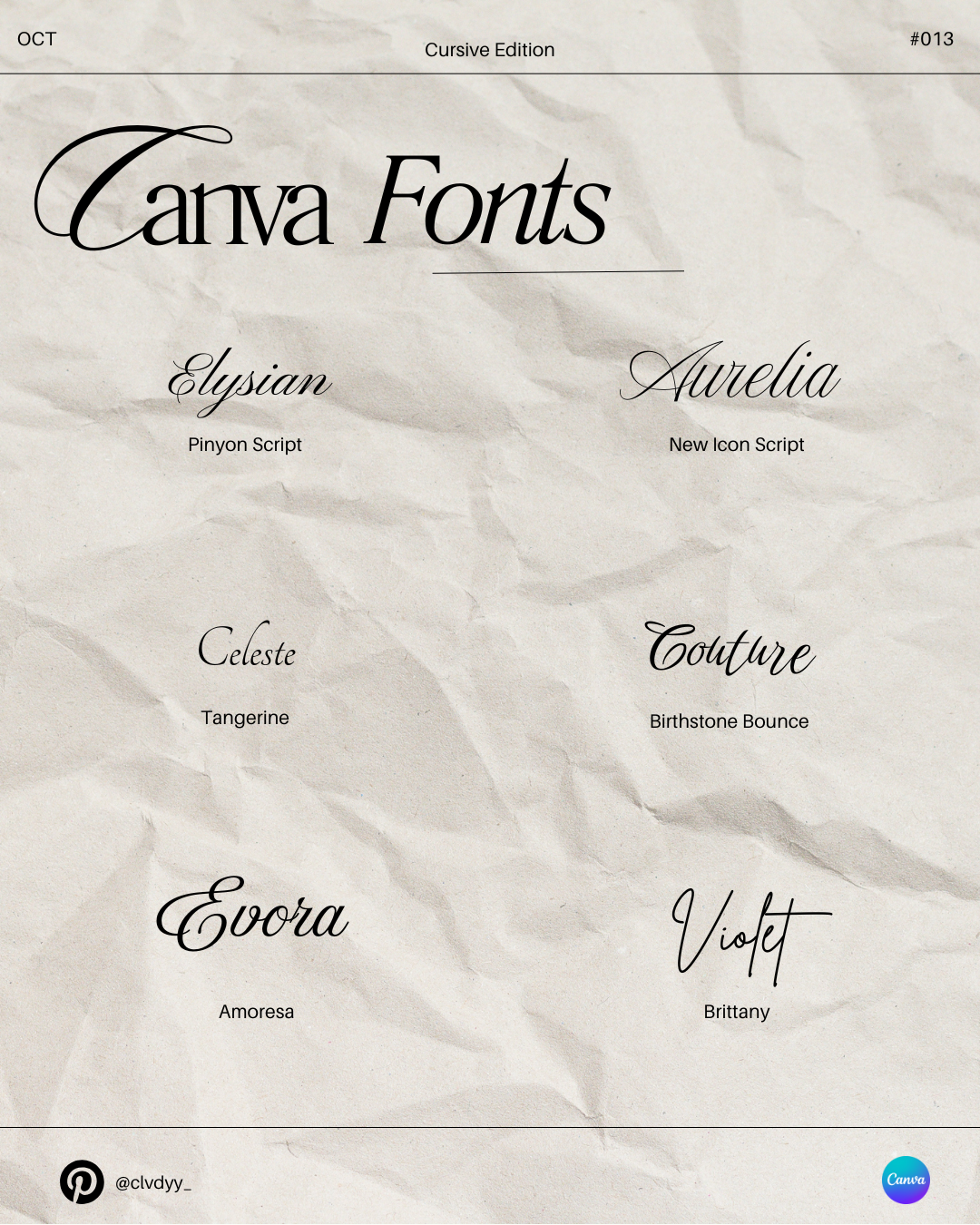 Free Canva Fonts! Edition: Cursive