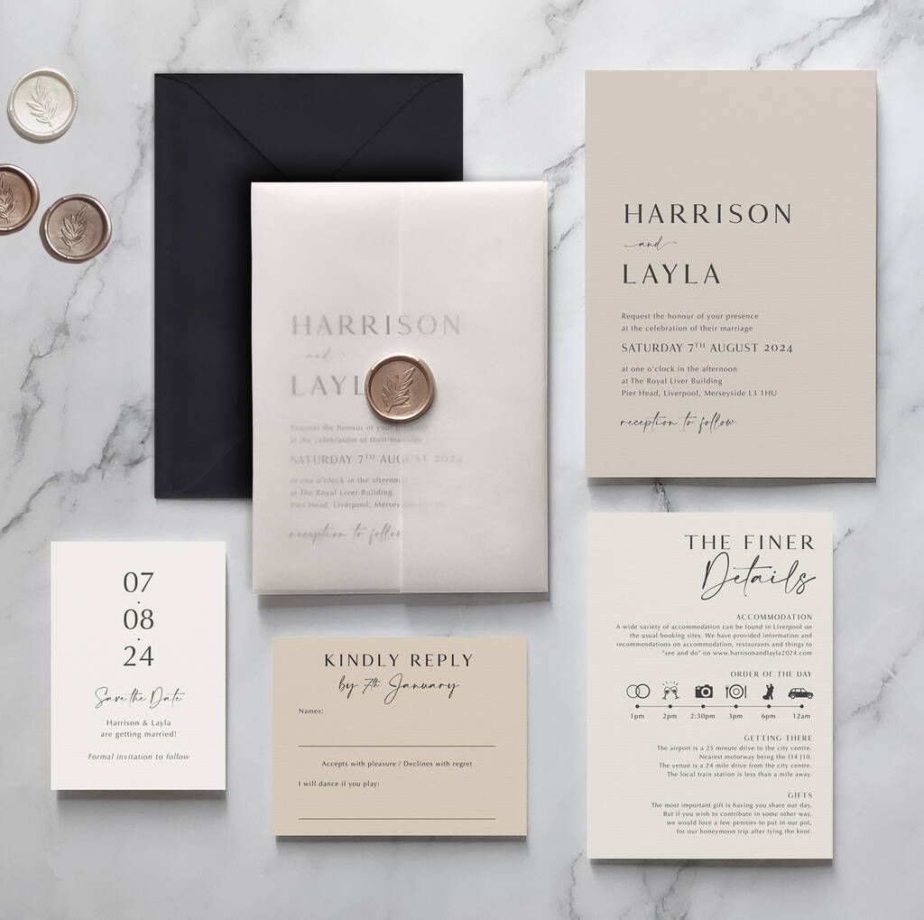 Tonal Wedding Invitation