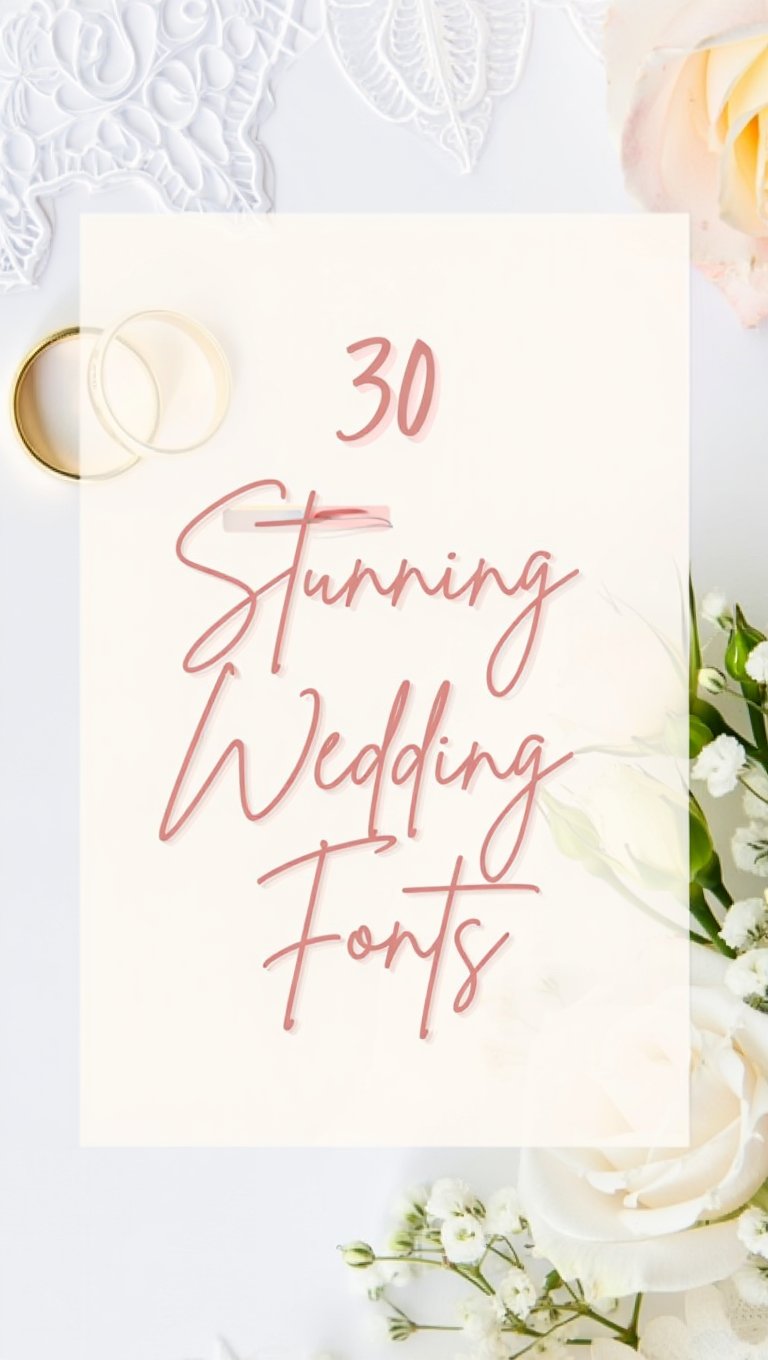30 Stunning Wedding Fonts for Elegant Designs & Branding