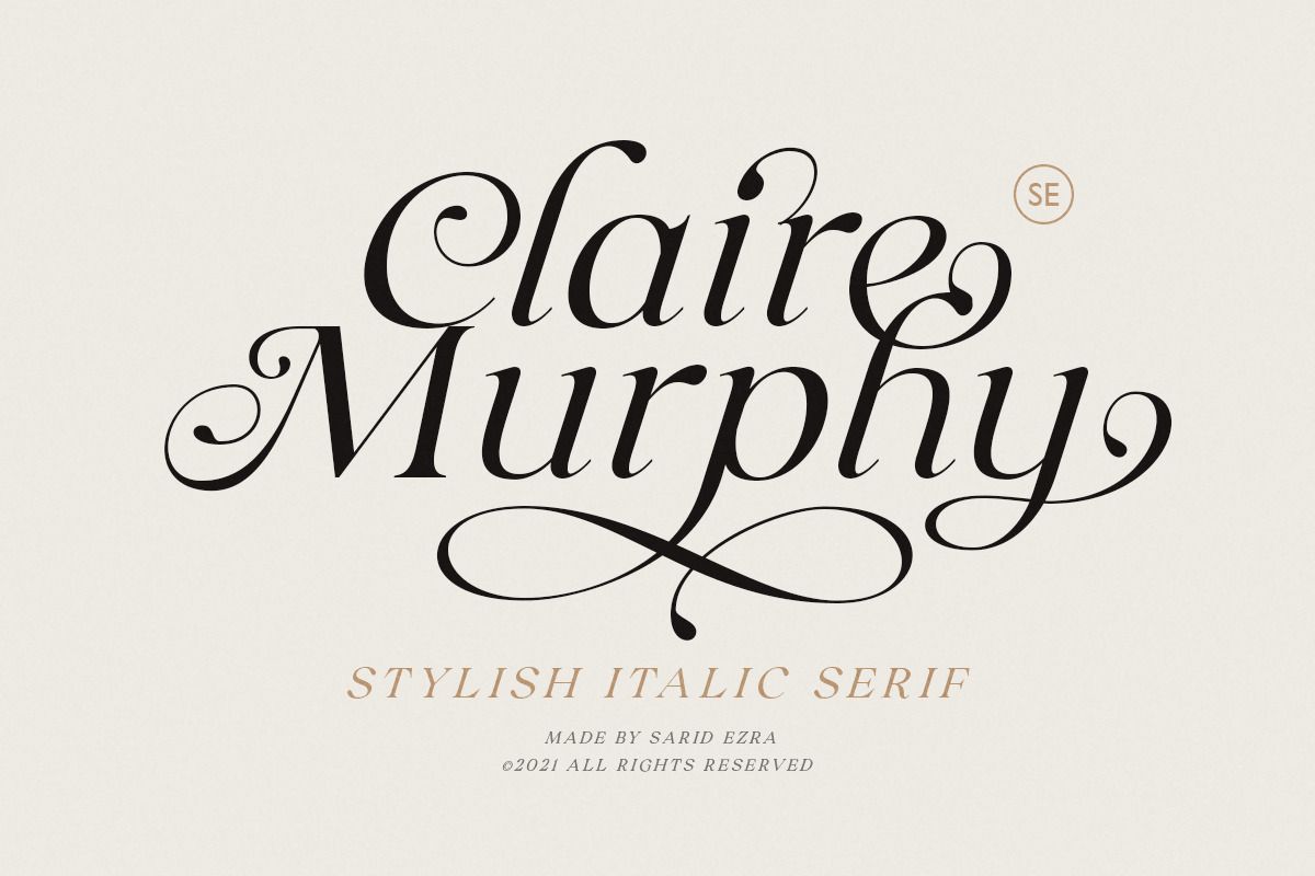 Claire Murphy — Stylish Italic Serif | Sarid Ezra