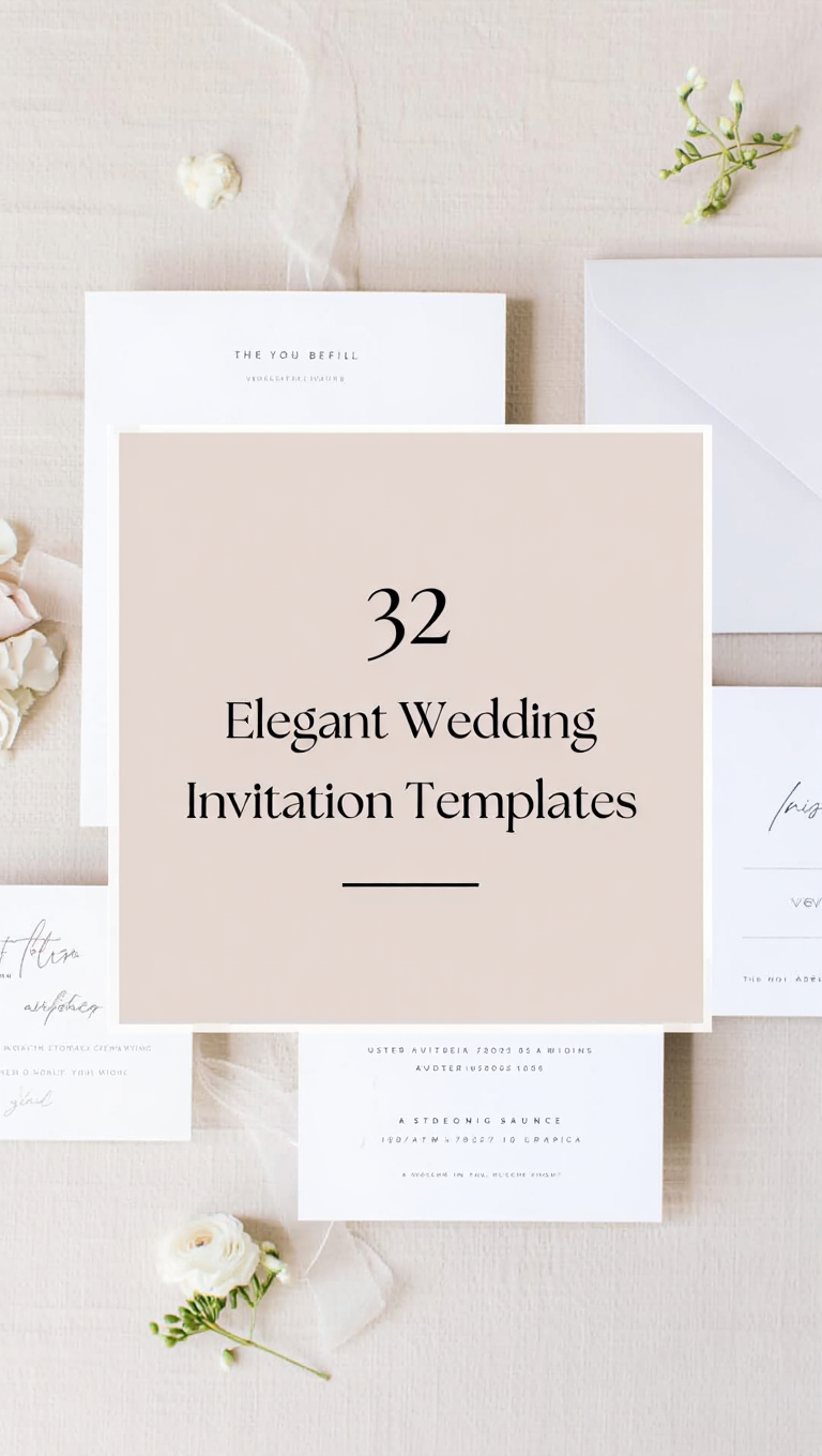 Editable Canva Wedding Invitation Template Simple Typography Elegance for Your Big Day