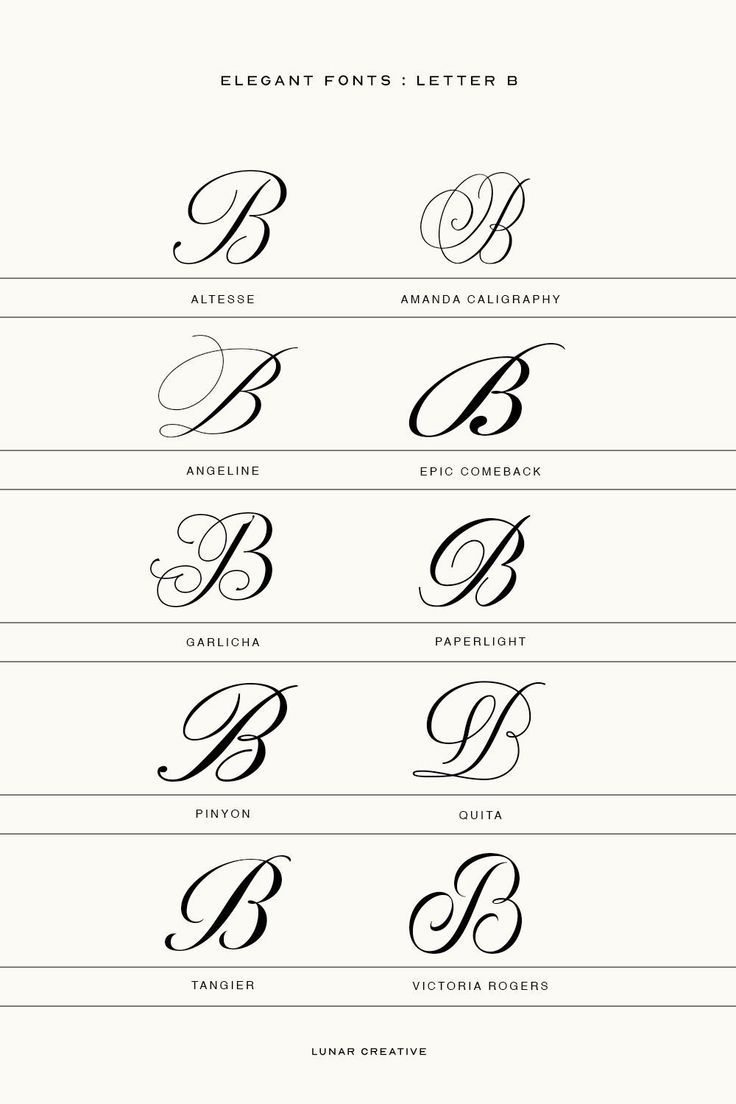 cursive font | Elegant Letter B Fonts