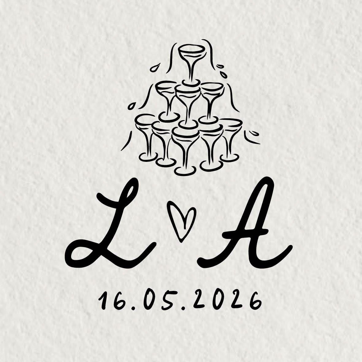 Création de logo de mariage fantaisiste | Monogramme de mariage pour faire-part | Logo des initiales des couples