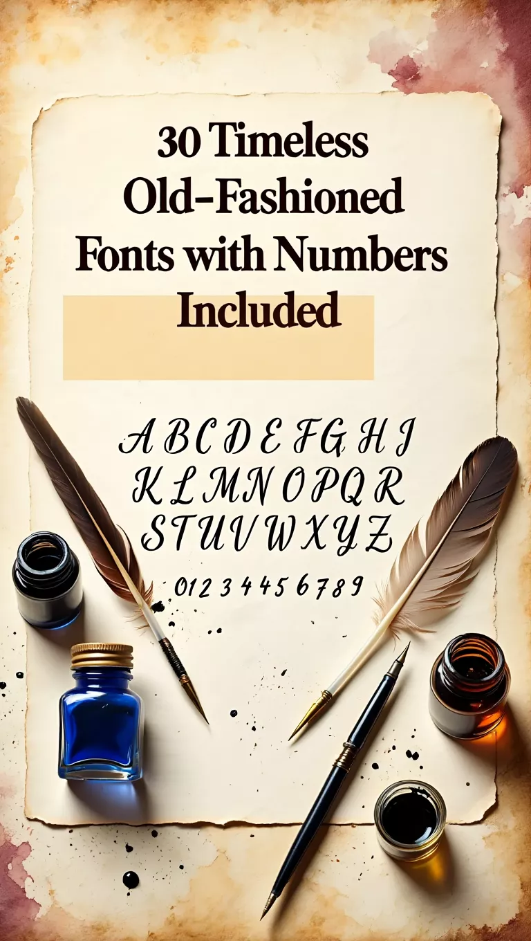 30 Timeless Old-Fashioned Fonts with Numbers Included