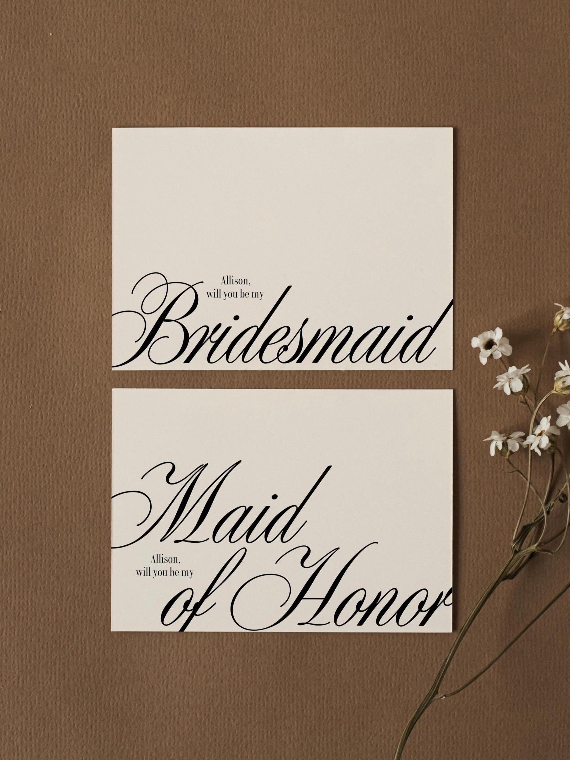 Bridesmaid Proposal Card Template, Classic Will You Be My Bridesmaid Card, Timeless Maid of Honor Card, Old Money Aesthetic — Etsy