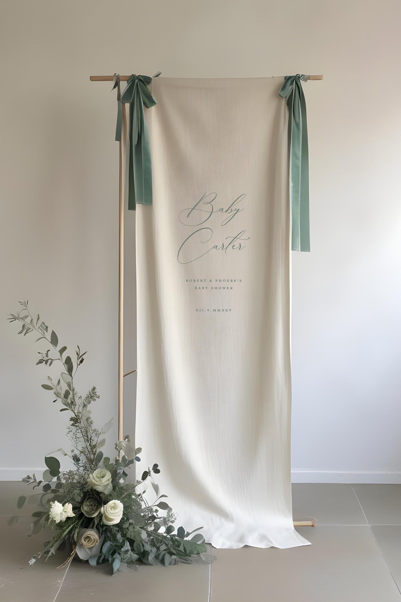 Baby Shower Linen Sign — V1