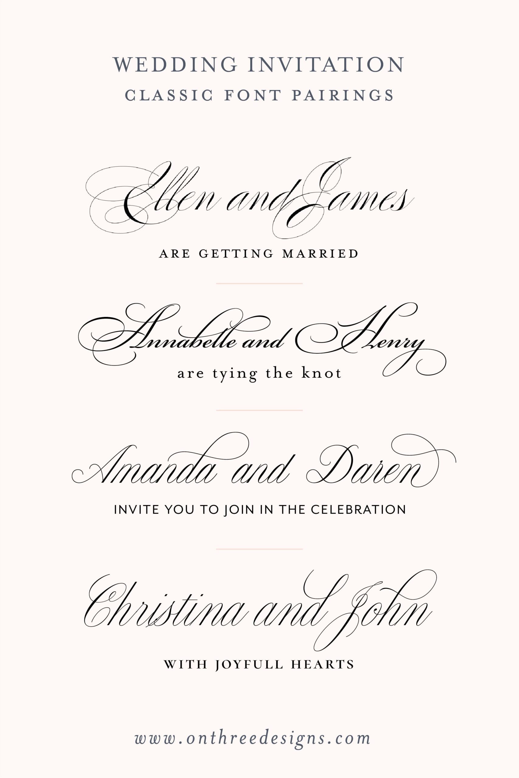 Wedding Font Pairings