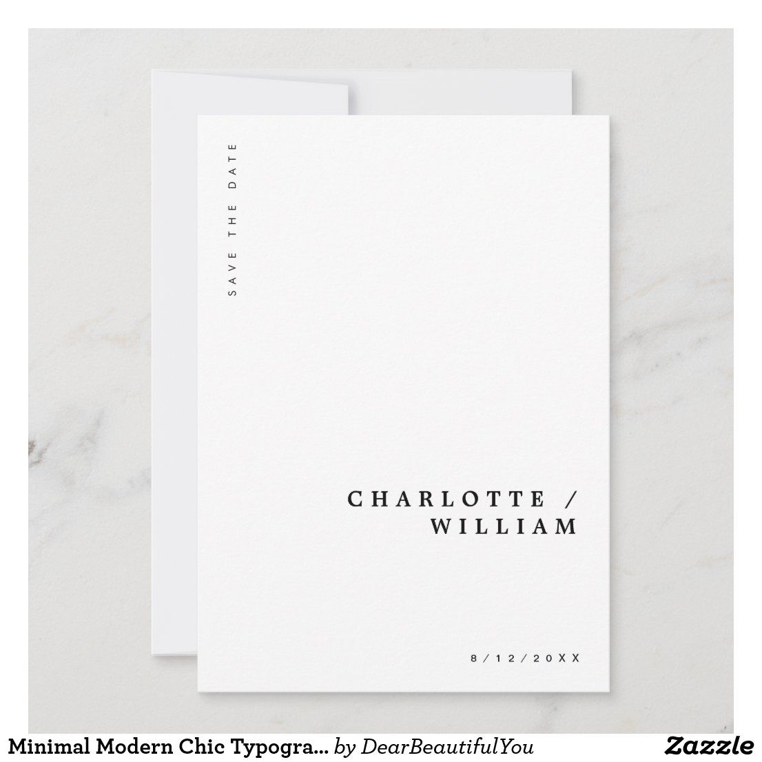 Minimal Modern Chic Typography Wedding Save The Date | Zazzle