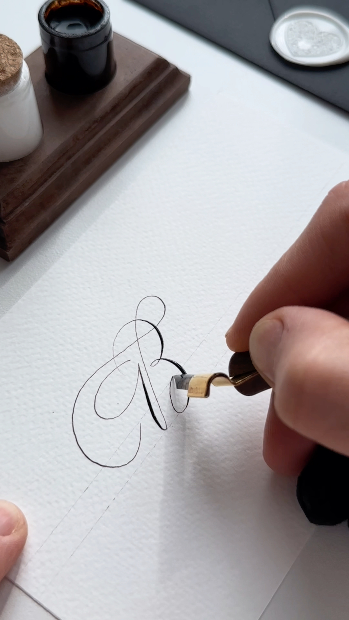 Capital Letter B. Aesthetic Calligraphy and Beautiful Handwriting