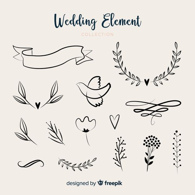 Coleção de elementos de casamento | Vetor Grátis
