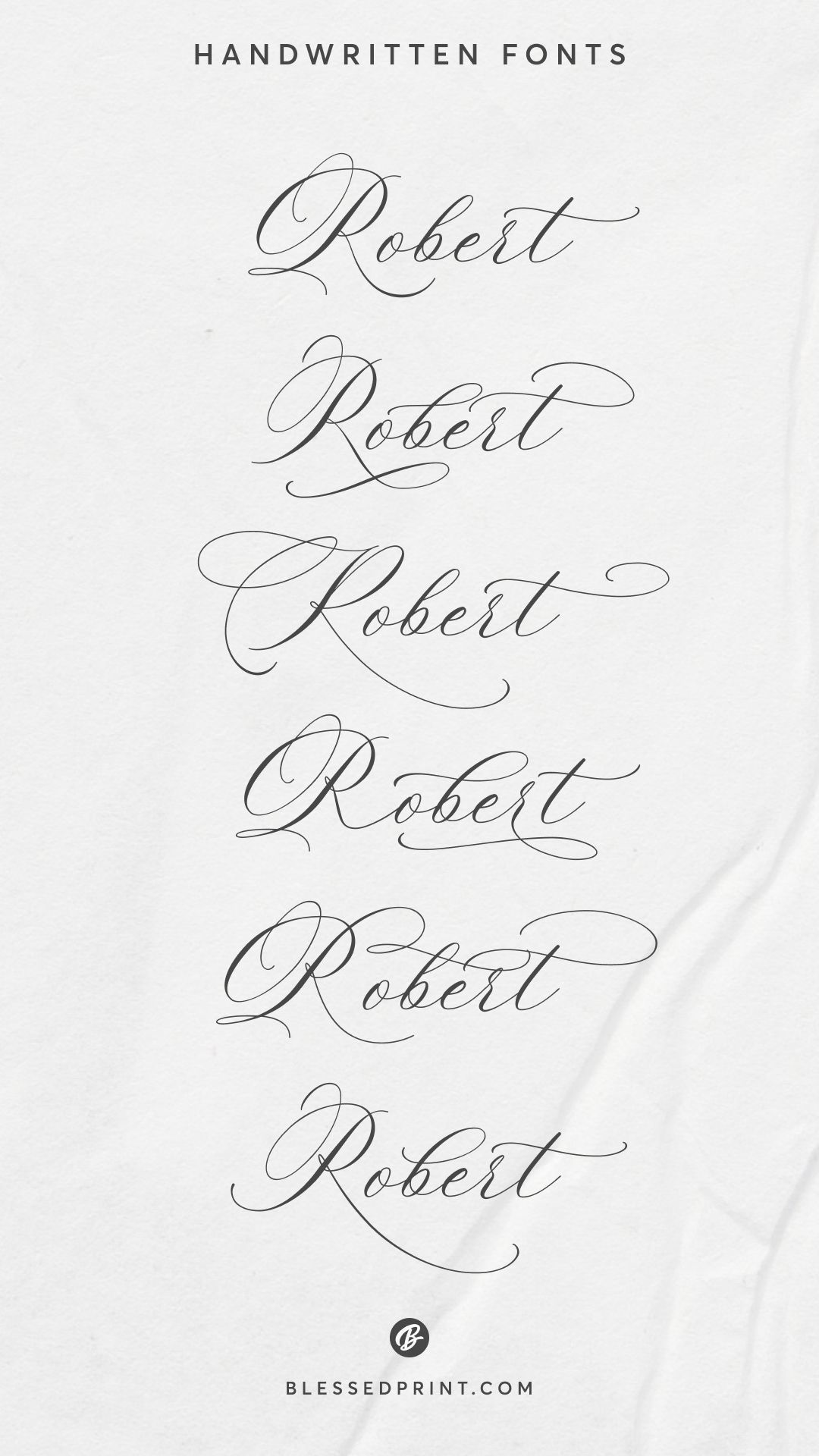 Robert in modern calligraphy script font