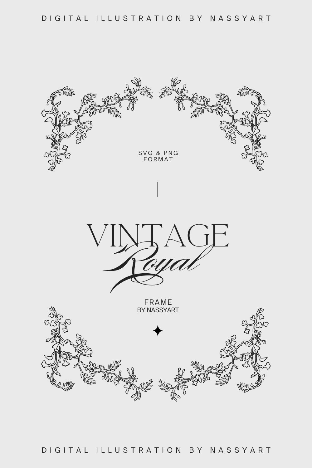 Botanical Vintage Ornate Frame Clipart