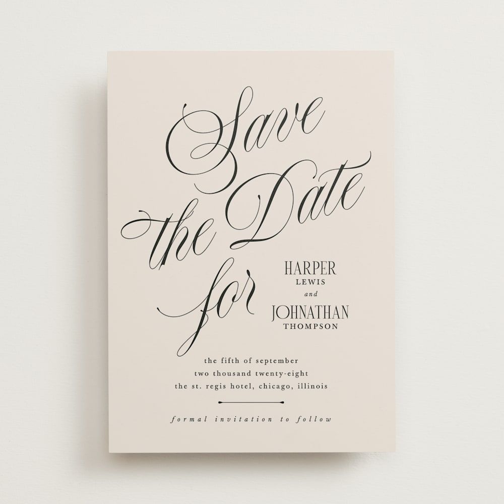 Save the Date Cards Classic Mirin — Beige