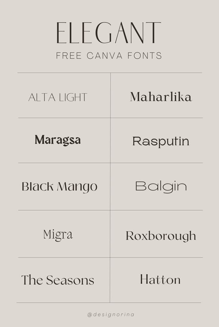 Elegant Canva Fonts That Are Free