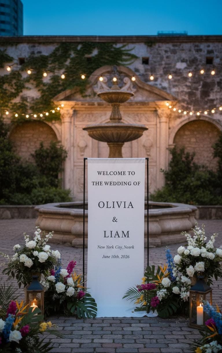 Support pour bannière de mariage en métal, Support pour plaque de mariage personnalisé, Décoration de mariage minimaliste moderne, Support pour plaque de bienvenue personnalisé