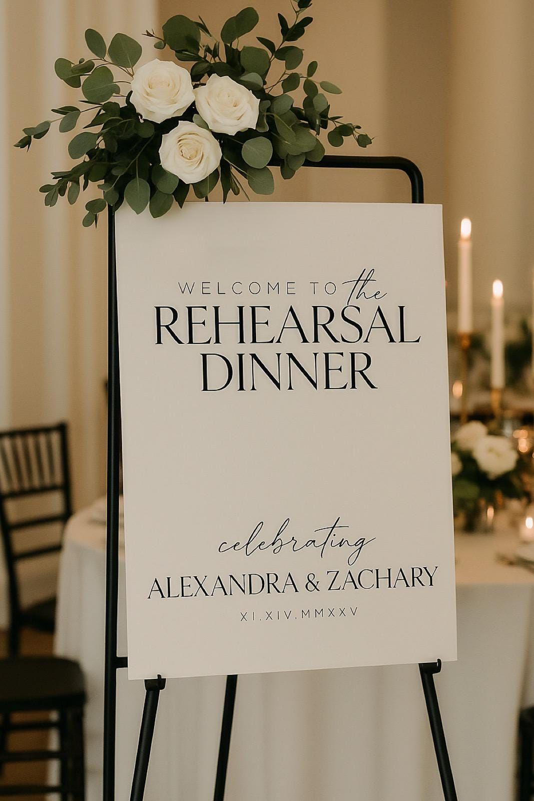 Panneau Bienvenue sur le Dîner de Répétition