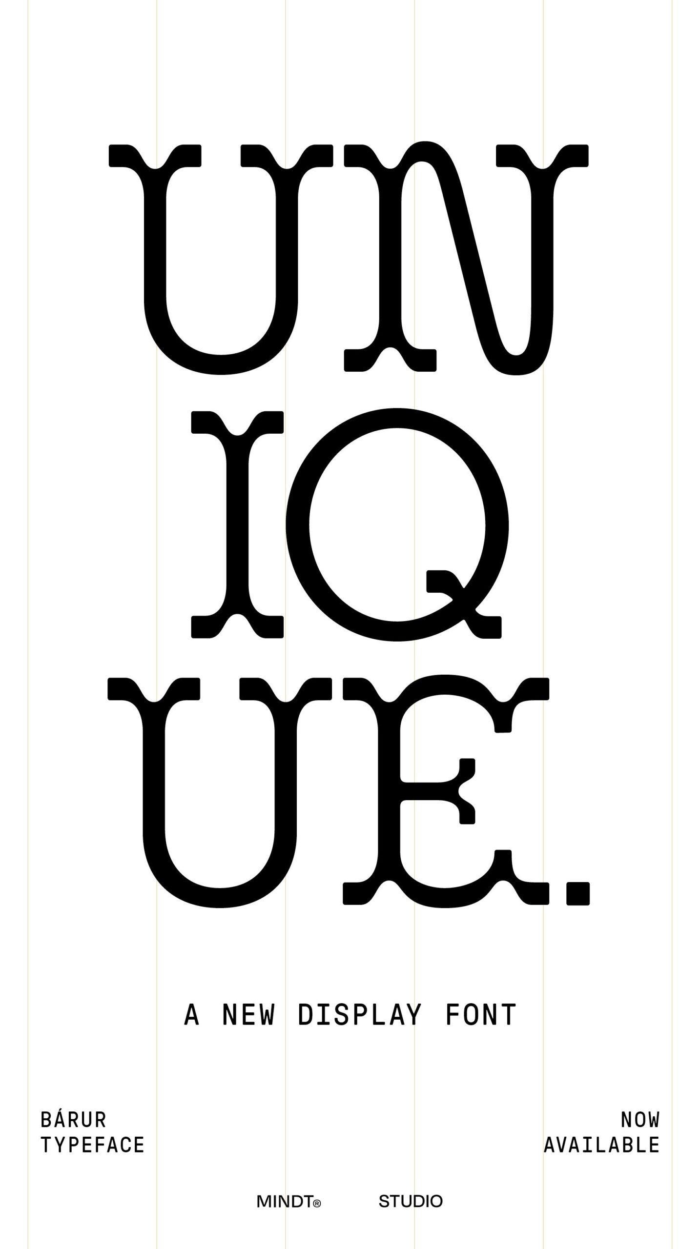 Bespoke Serif Typeface: Bárur