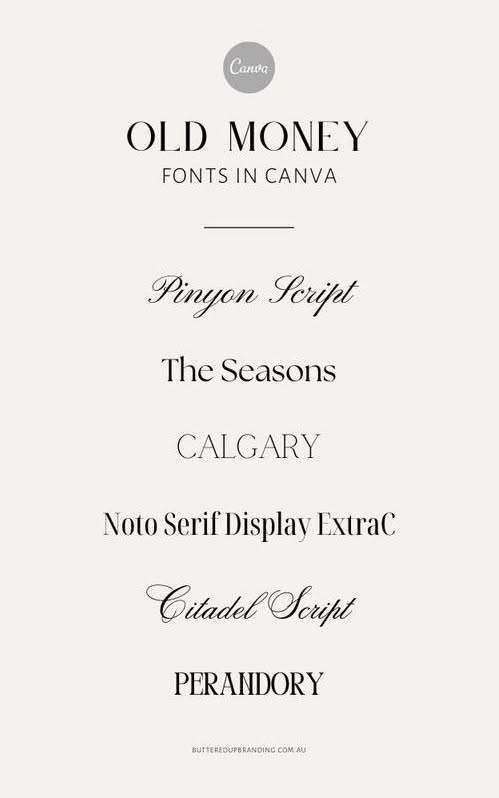 Canva Fonts for an Old Money Aesthetic