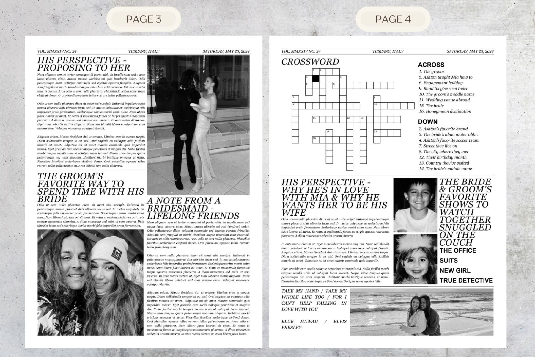 Customizable Wedding Newspaper Templates for Your Special Day
