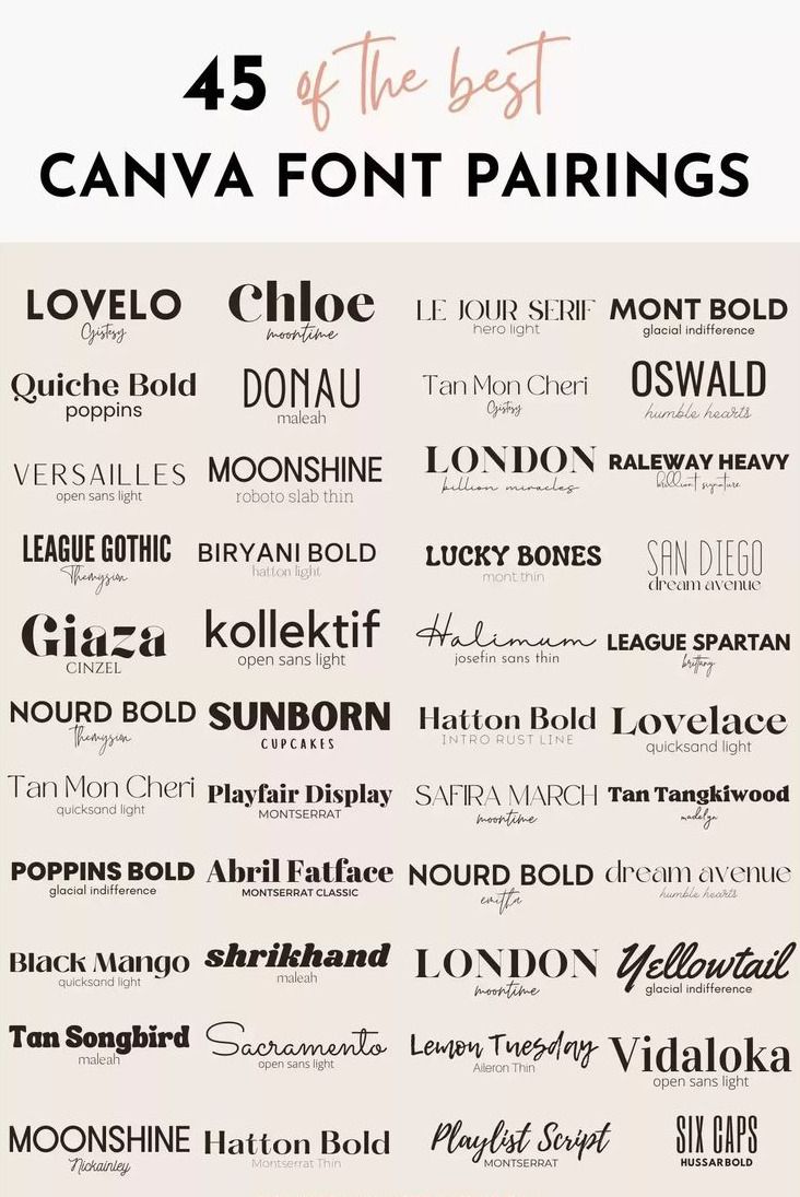 45 Best Canva Font PairingsSamantha Anne Creative