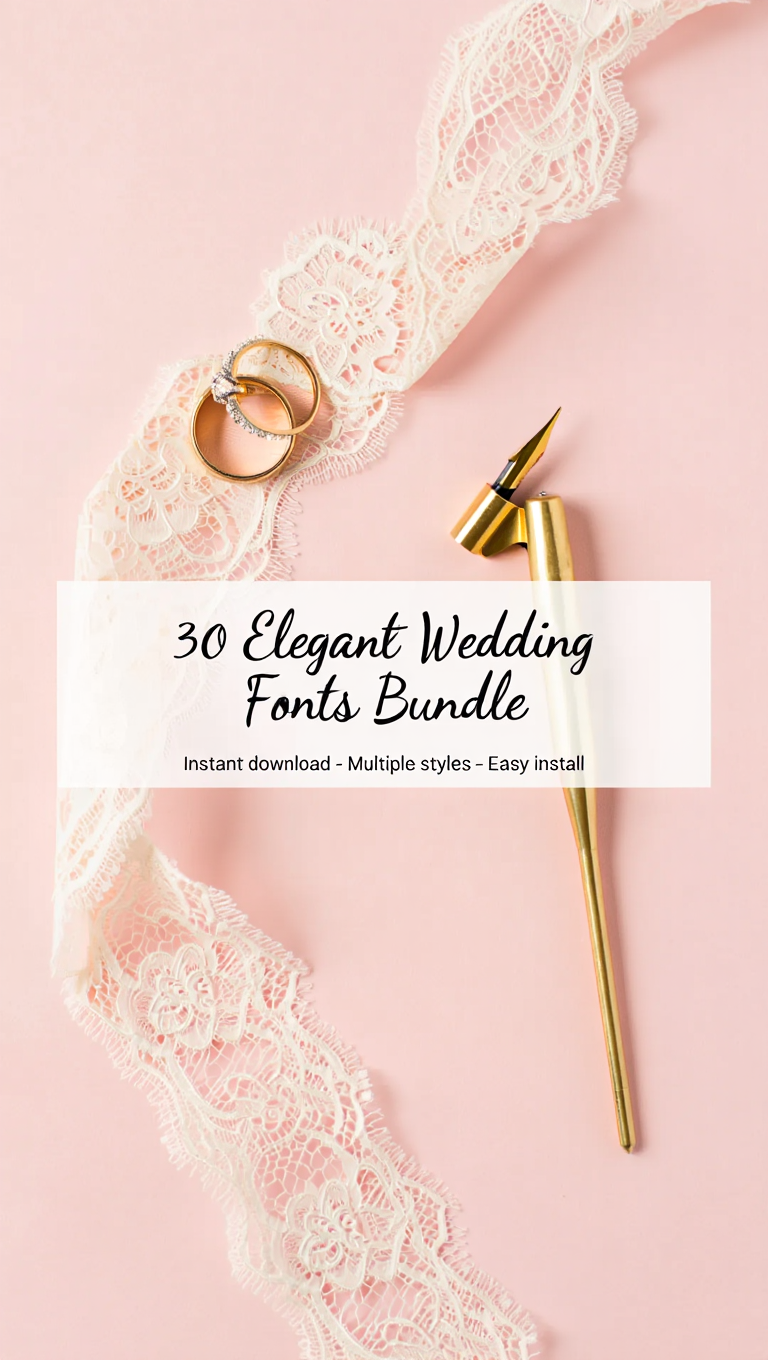 30 Elegant Wedding Fonts Bundle — Script, Serif & Logo Kits