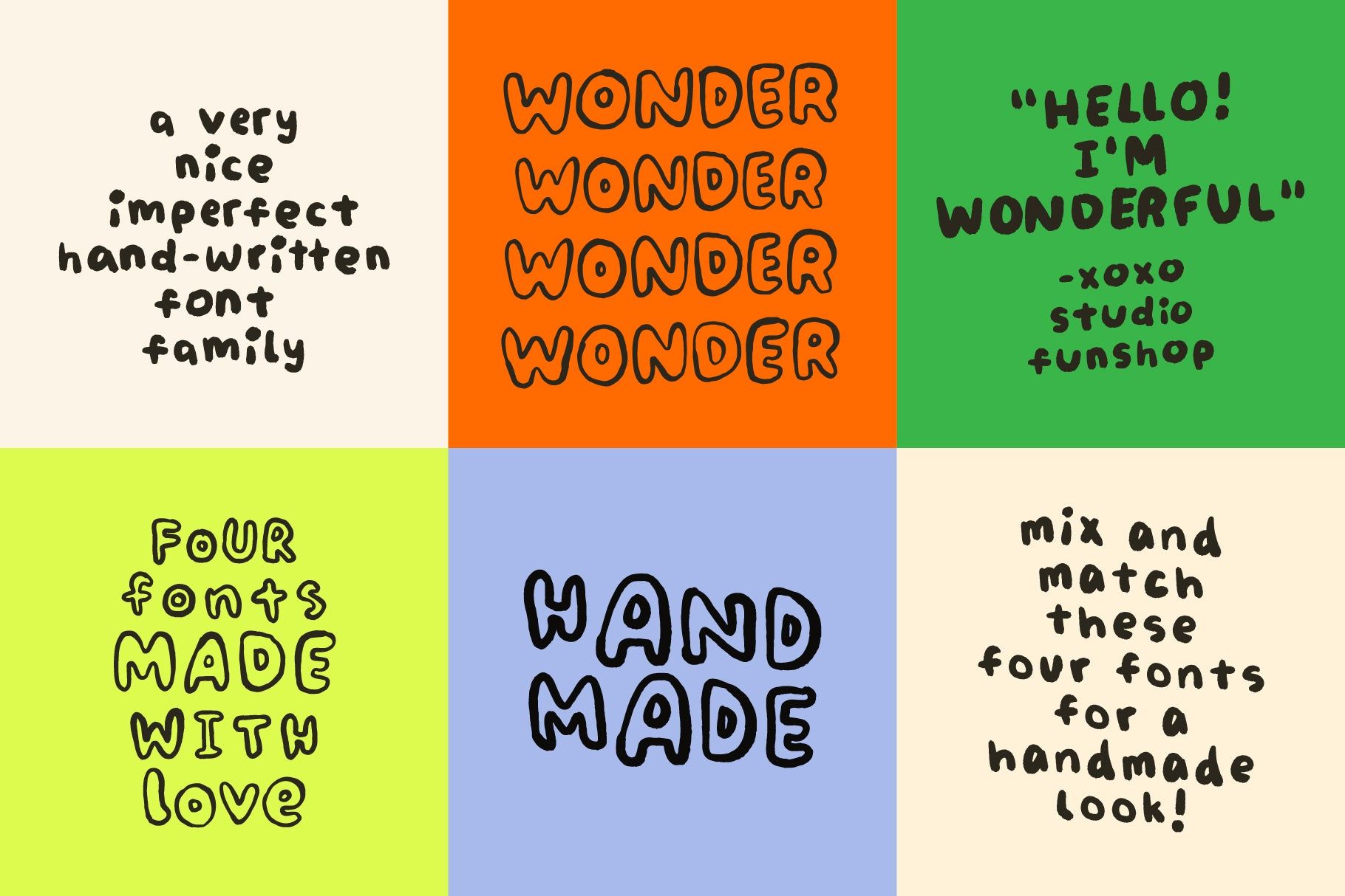 Wonderful — Handwriting Font Family — Web 10K pageviews/month / Wonderful Outlines
