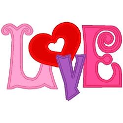 Cool Love Applique — 3 Sizes! — Products