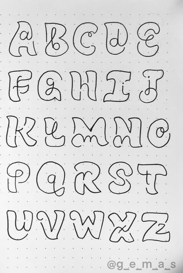 Handwritten Bubble Font Alphabet