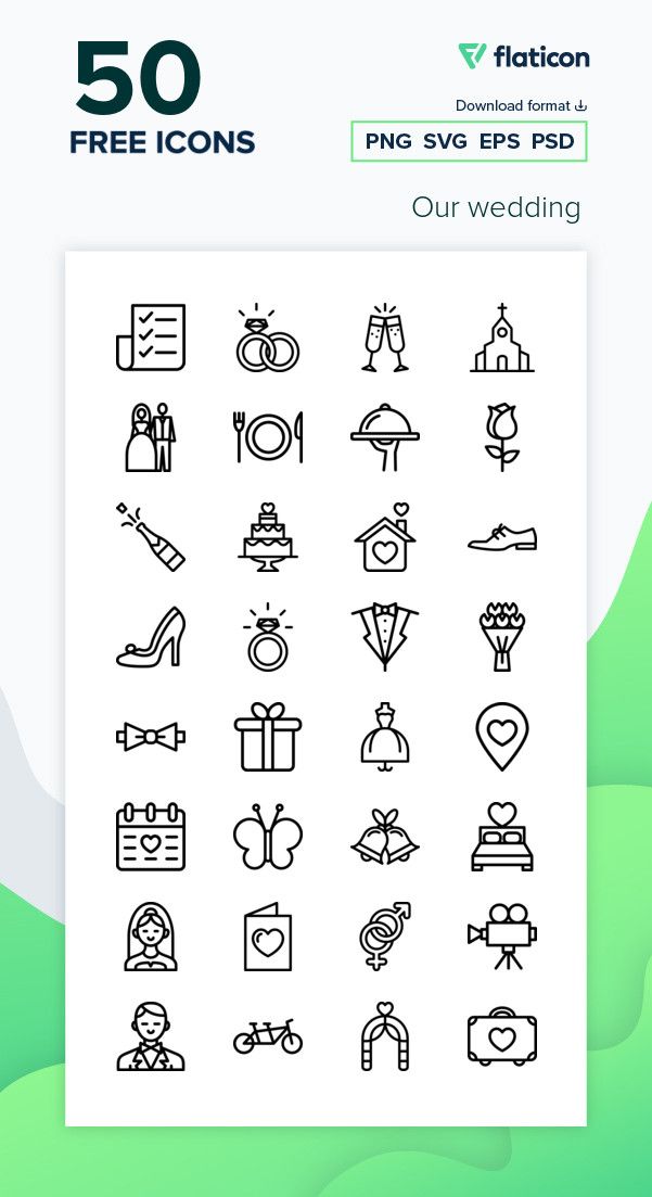 50 kostenlos „Our wedding“-Icons von Freepik