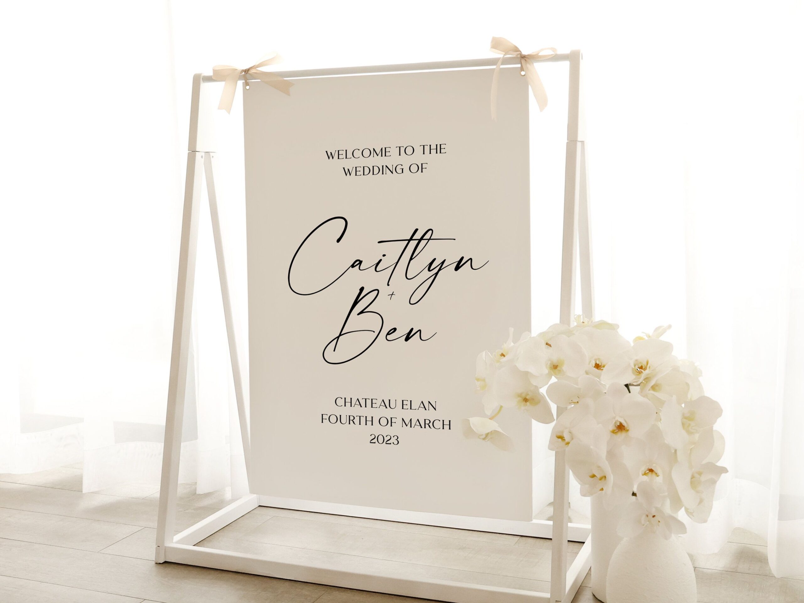 Panneau de bienvenue pour mariage Panneau de bienvenue modifiable Mariage en téléchargement numérique Panneau de réception de mariage minimaliste Événements élégants Panneau format A1