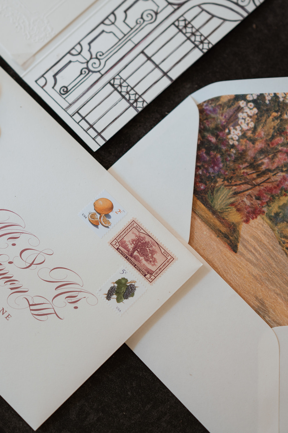 Vintage Wedding Invitations With Vintage Stamps