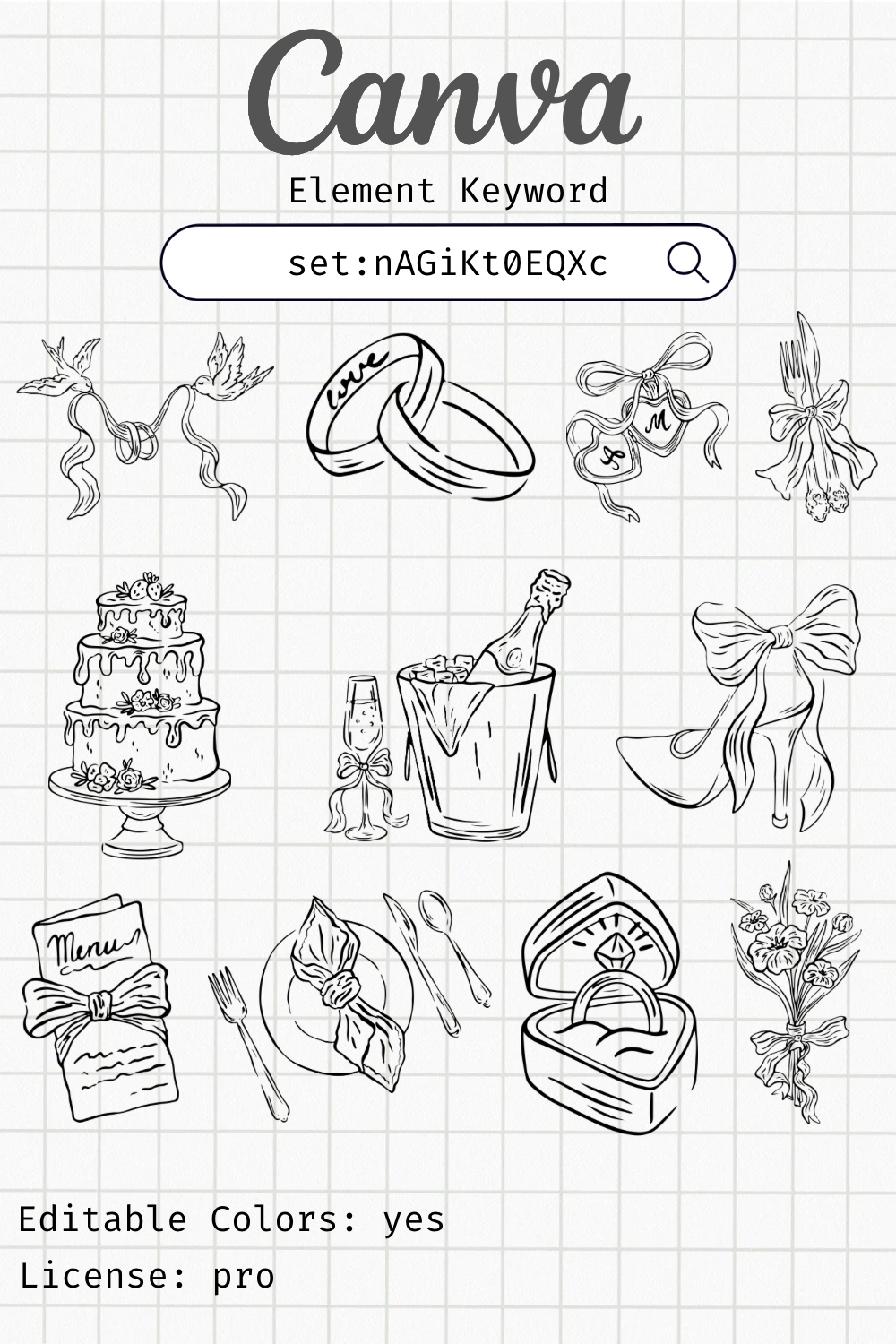 Editable Wedding Canva Element Keywords – Free Collection