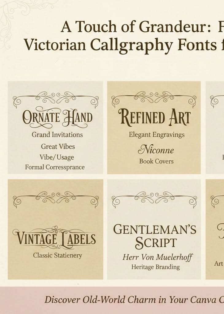 A Touch of Grandeur: FREE Victorian Calligraphy Fonts for Canva