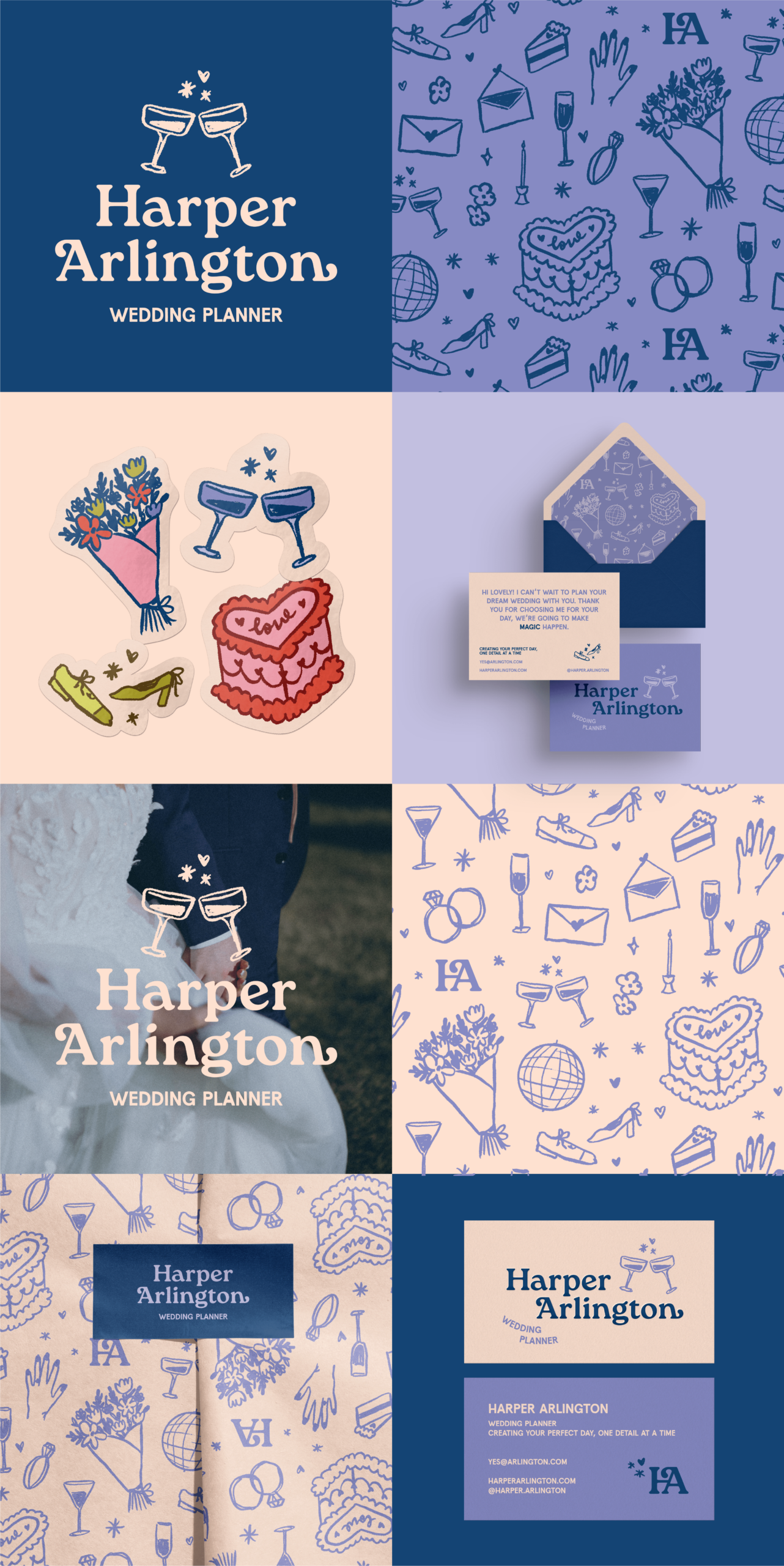 Harper Arlington | Wedding Planner Brand Identity, Graphic Design, Logo Design & Illustrations