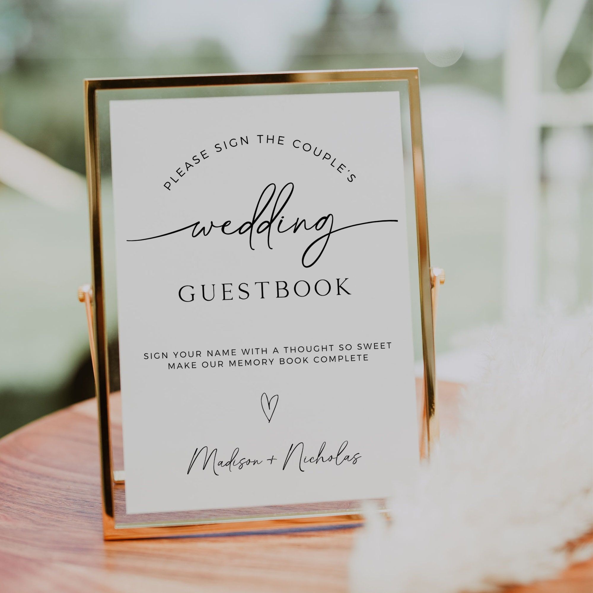 Veuillez signer notre modèle de livre d’or, panneau de table de livre d’or minimaliste moderne, signalétique de mariage, panneau de mariage bohème imprimable, décoration de réception