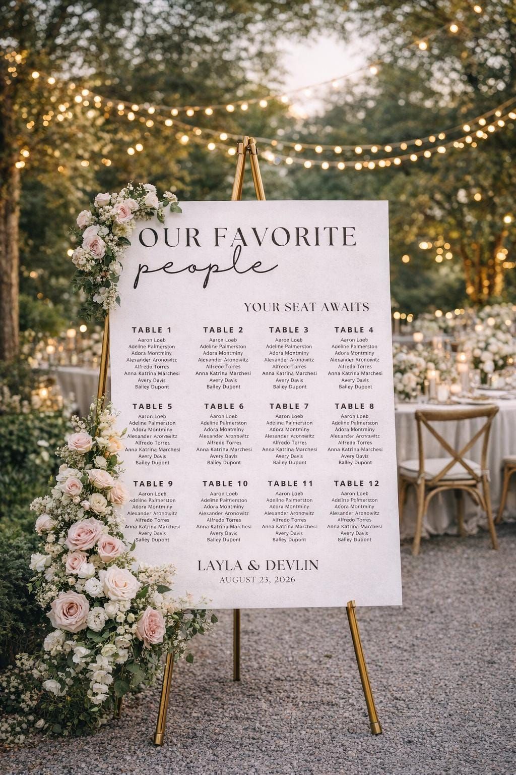 Modèle de plan de table pour mariage minimaliste moderne, toile modifiable (téléchargement instantané)