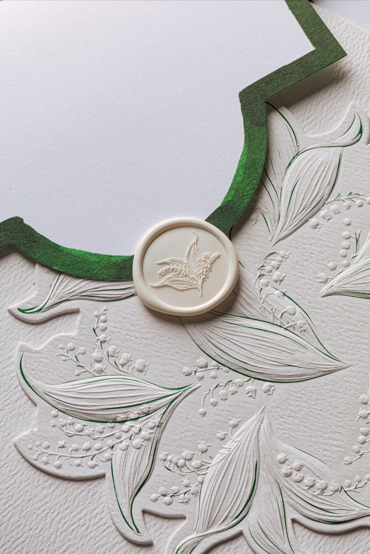 Engraved Lily of the Valley Wedding Invitation