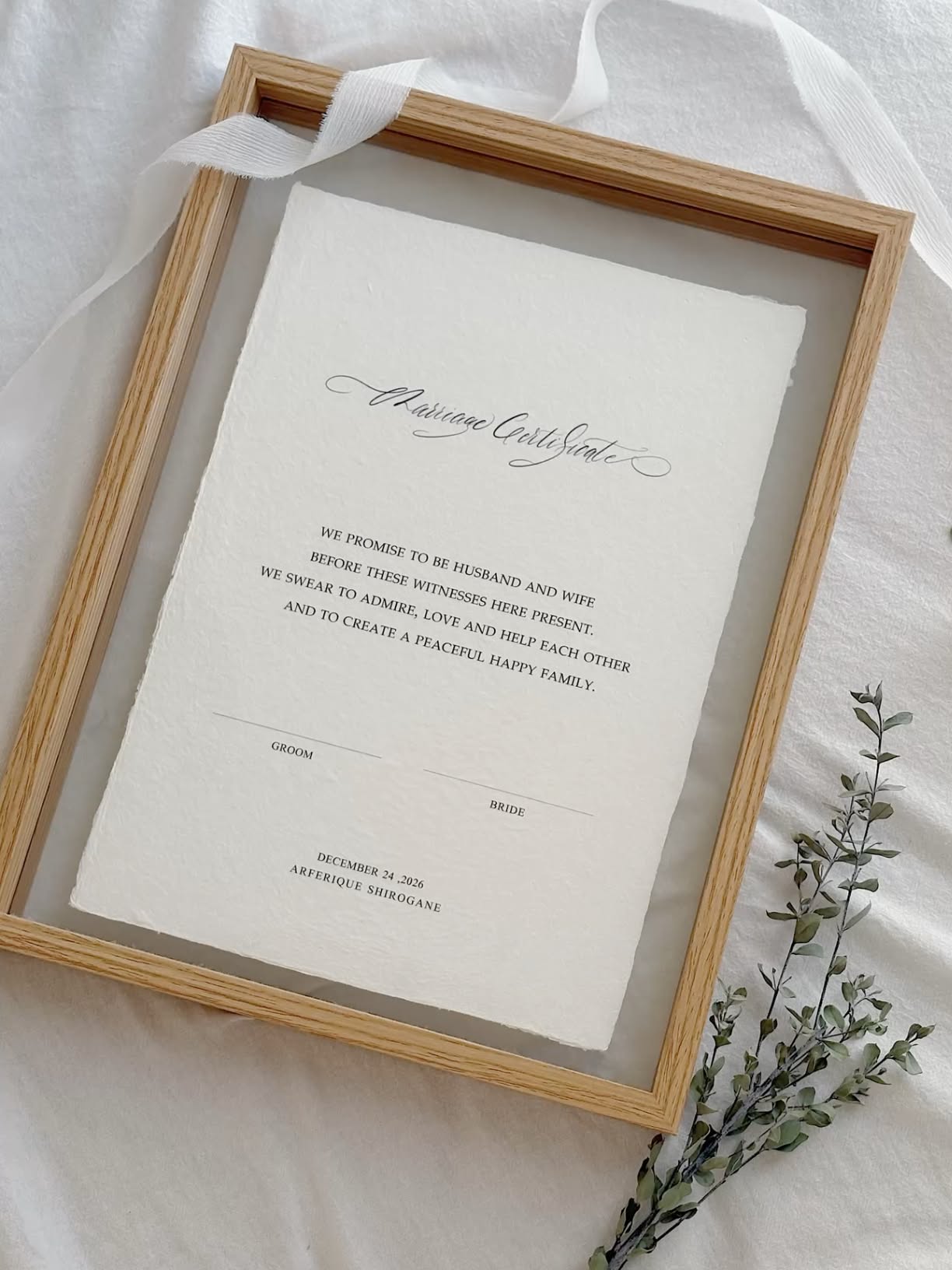 MARRIAGE CERTIFICATE / 結婚証明書 / コットンペーパー