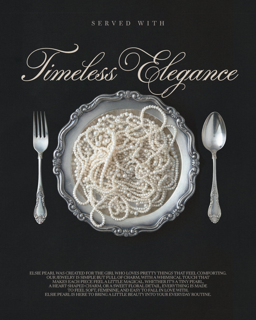 Creative Jewelry Ad Design | Elegant Pearl Brand Poster & Typography Layout — Luxury Jewelry Design