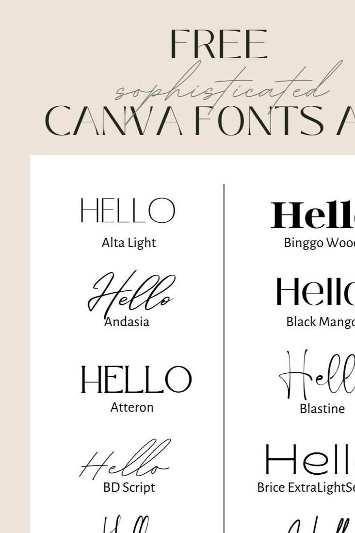 Free Sophisticated Canva Fonts