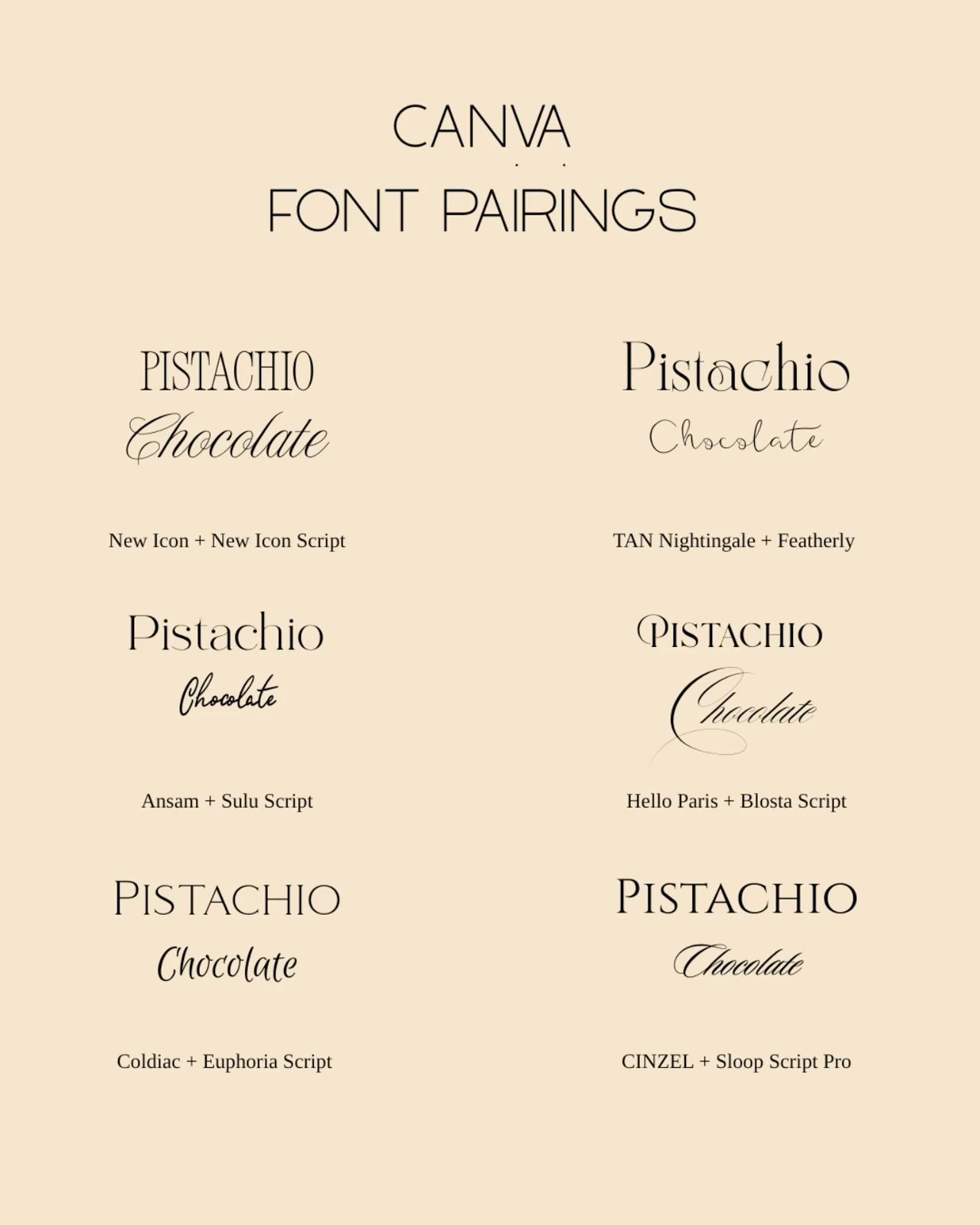 CANVA FONT PAIRINGS