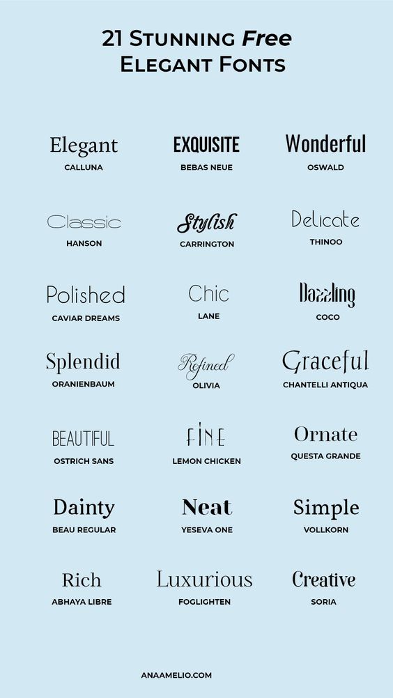 20 Beautiful and free elegant fonts — Typography Fonts &amp