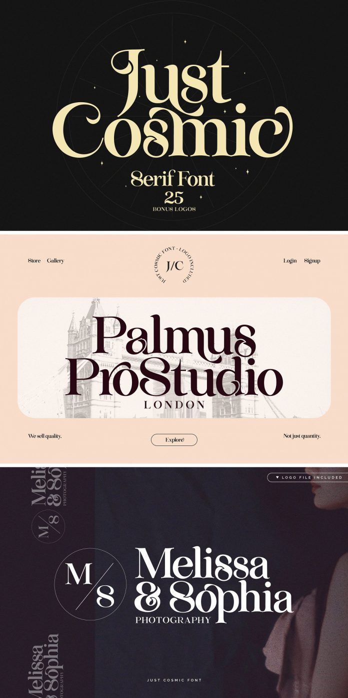 Just Cosmic Font + Bonus Logos