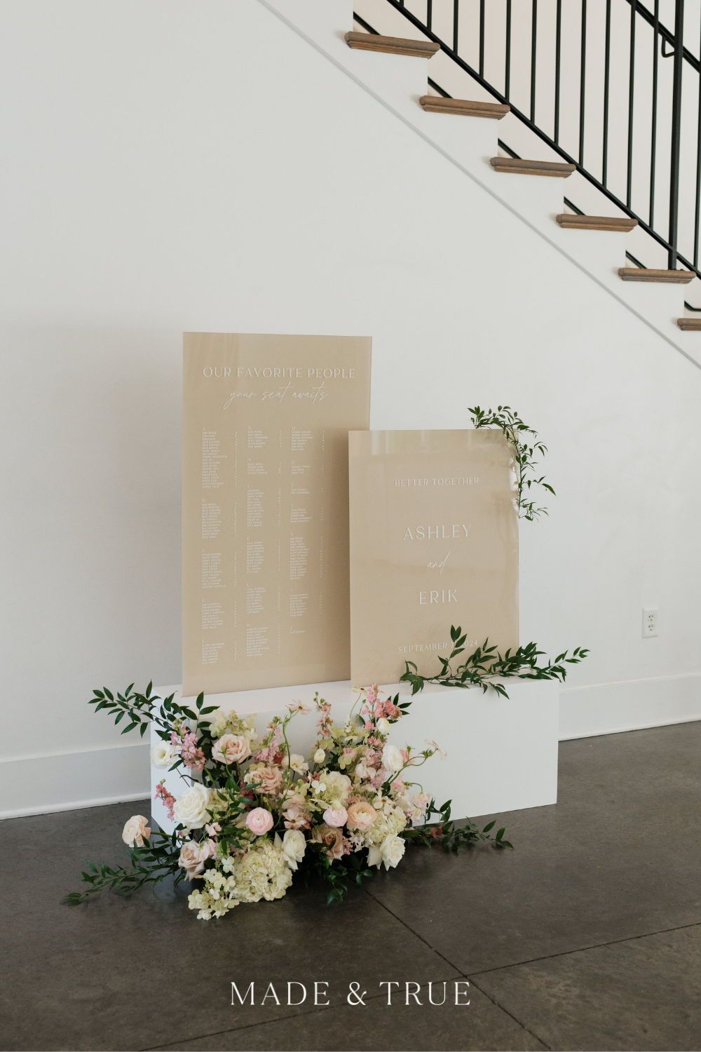 Double Wedding Welcome Sign For Modern Wedding Signage